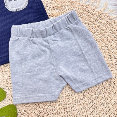 Conj. Camisa Gola Polo Leãozinho e Bermuda - Marinho e Mescla